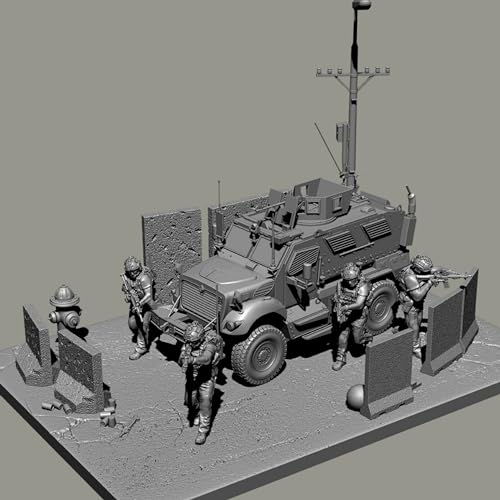 1/48 (mit Fahrzeug) U.S. Commando Soldier Resin Model Kit Unbemalte und unmontierte Resin Modellteile //xA3T-6 von Goodmoel