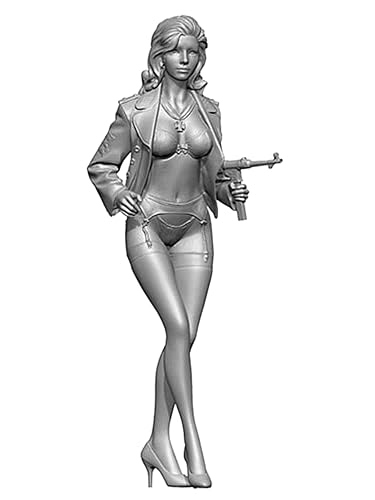 Goodmoel 1/9 Unbemalt und unmontiert, Resin Soldier Model Kit Sci-Fi Agent Female Soldier, Modellbausatz, Realistisch, Unisex, 14+ Jahre, Militärthema, Halbzeug, False von Goodmoel