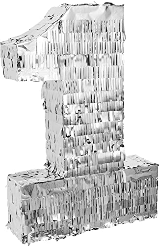 Goodtimes Pinata Zahl 1 in Silber 40cm hoch Partyspiel Zum Befüllen mit Süßigkeiten und zerschlagen Als Geschenkidee für Geburtstag Hochzeit JGA Goodtimes Pinata Zahl 1 in Silber 40cm hoch Partyspiel Zum Befüllen mit Süßigkeiten und zerschlagen Als Geschenkidee für Geburtstag Hochzeit JGA von Goodtimes