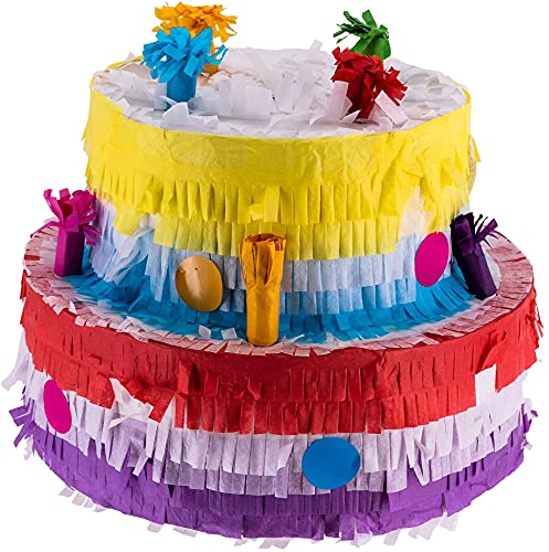 Goodtimes Pinata Torte Bunt 31cm breit Partyspiel Zum Befüllen mit Süßigkeiten und zerschlagen Als Geschenkidee für Geburtstag Hochzeit JGA von Goodtimes