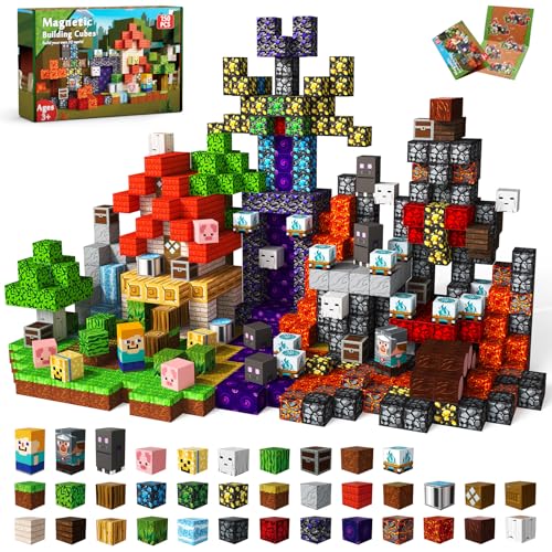 Goody King Magnetische Bausteine 150 Stück Abenteuer im Wald mit einem Zeitreise-Portal Edition Magnetbausteine Magnetic Building Blocks Montessori Spielzeug ab 4 5 6 7 8 9 Jahren Geschenke für Kinder von Goody King