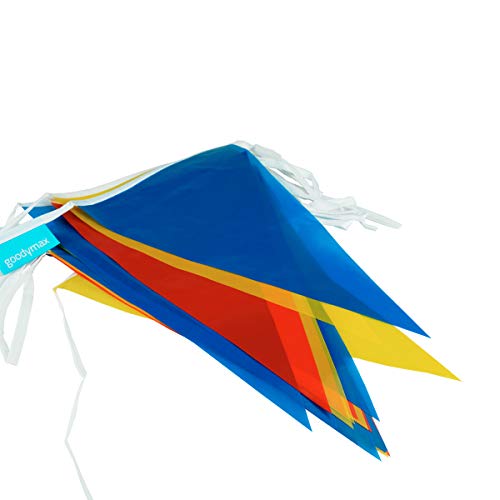 Goodymax® Wimpelkette 10 m Blau Rot Gelb - viele weitere Farben & Farbkombinationen zur Auswahl von Goodymax