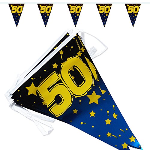 Goodymax 50. Geburtstag Wimpelkette Stars/Gold Metallic 6,8 m lang Goodymax 50. Geburtstag Wimpelkette Stars/Gold Metallic 6,8 m lang von Goodymax