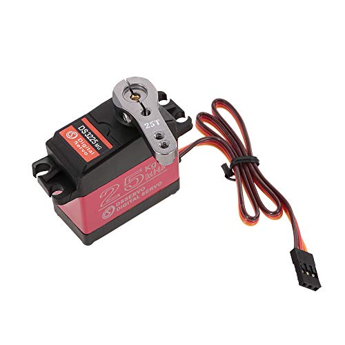 DSSERVO DS3225 RC Servo 25kg Wasserdichtes Aluminiumoberteil Einachsiges Servo Metallzahnrad Digitales Servo für RC Traxxas HSP RC Car Boot Roboter Flugzeug von Goolsky