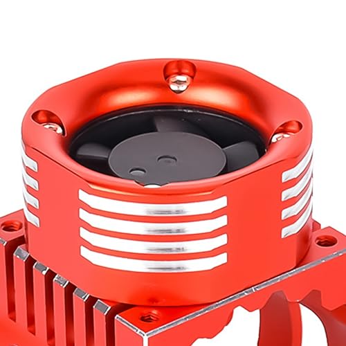 Goolsky Fernbedienungs-Motorlüfter, 1/8 1/10 Maßstab Fernbedienung Modellauto Aluminiumlegierung Kühlkörper 42 mm 4274 ESC Motorhalterung Lüfter mit Buntem LED-Licht, Rot Goolsky Fernbedienungs-Motorlüfter, 1/8 1/10 Maßstab Fernbedienung Modellauto Aluminiumlegierung Kühlkörper 42 mm 4274 ESC Motorhalterung Lüfter mit Buntem LED-Licht, Rot von Goolsky