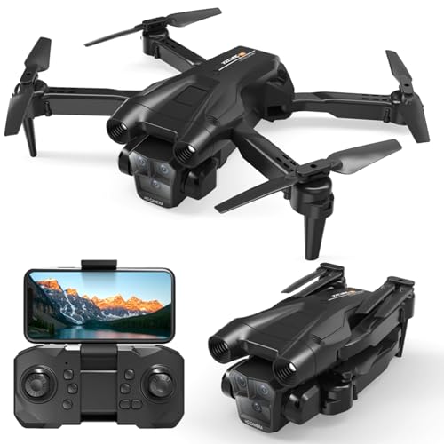 Goolsky Ferngesteuerte Drohne mit Kamera, 4K, 4-seitige Hindernisvermeidung, Ferngesteuerter Quadrocopter für Kinder und Erwachsene von Goolsky