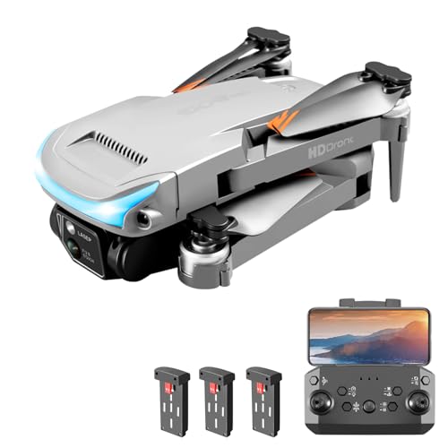Goolsky Ferngesteuerte Drohne mit Kamera, 4K-Dual-Kamera, 3-seitige Hindernisvermeidung, optischer Fluss, schwebender Ferngesteuerter Quadrocopter für Kinder und Erwachsene von Goolsky