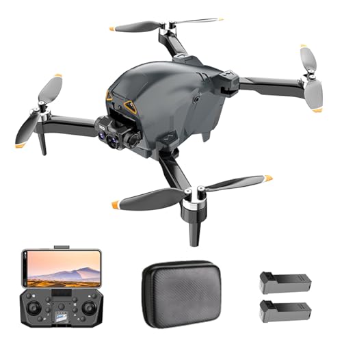Goolsky Ferngesteuerte Drohne mit Kamera, 4K-Dual-Kamera, Hindernisvermeidung, bürstenloser Motor, optische Flusslokalisierung, Ferngesteuerter Quadrocopter mit Gestenfotografie, Flugbahn von Goolsky
