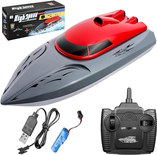 Goolsky Ferngesteuertes Boot 2.4G RC 20KM/h Wasserdichtes Spielzeug Hochgeschwindigkeits-Rennboot Kentersicher Mit Stabilem Rumpf Geschenk für Kinder Erwachsene Goolsky Ferngesteuertes Boot 2.4G RC 20KM/h Wasserdichtes Spielzeug Hochgeschwindigkeits-Rennboot Kentersicher Mit Stabilem Rumpf Geschenk für Kinder Erwachsene von Goolsky