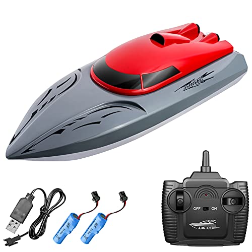 Goolsky Ferngesteuertes Boot 806 2.4G RC Boot Fernbedienungsboot 20KM / h Wasserdichtes Spielzeug Hochgeschwindigkeits RC Boot Rennboot kentersicher mit stabilem Rumpf Geschenk Kinder Erwachsene von Goolsky