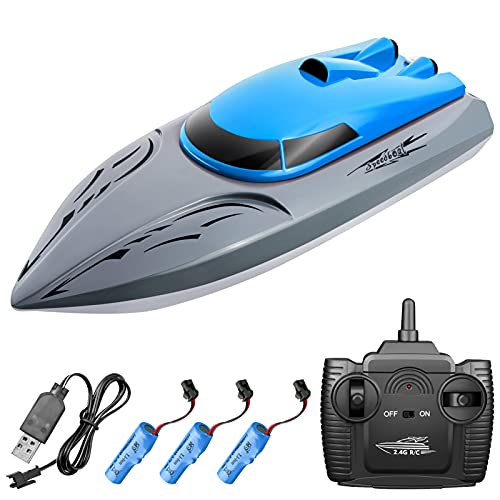 Goolsky Ferngesteuertes Boot 806 2.4G RC Boot Fernbedienungsboot 20KM / h Wasserdichtes Spielzeug Hochgeschwindigkeits RC Boot Rennboot kentersicher mit stabilem Rumpf Geschenk Kinder Erwachsene von Goolsky