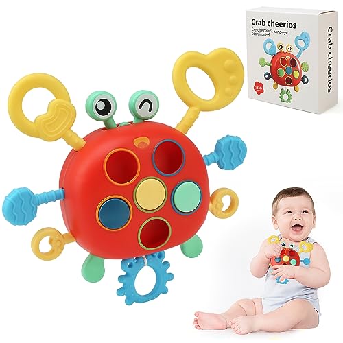 Goorder Babyspielzeug Interaktives Spielzeug mit Zugschnur Montessori Sensorisches Spielzeug für die frühe Entwicklung, Lebensmittelechtes Silikonmaterial, Lerngeschenk für 1 2 3 Jahre Junge Mädche von Goorder