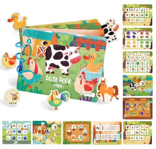 Goorder Busy Book Quiet Book Montessori Spielzeug für Baby 2 3 4 5 Jahre, Wiederverwendbare Stickerbuch Kinder Sensorisches Buch Lernspielzeug Vorschulspielzeug Geschenke für Mädchen Jungen von Goorder