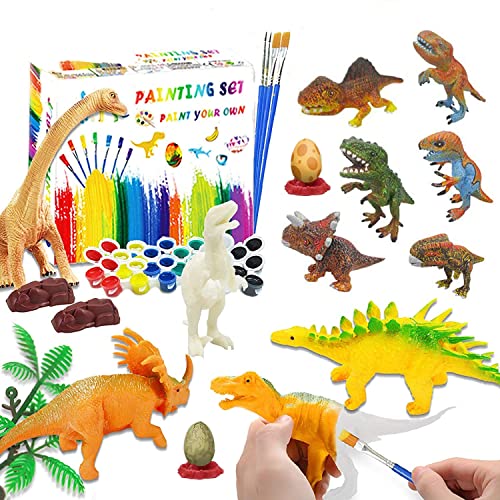 Goorder Dino Spielzeug, Dinosaurier Malset für Kinder, 3D DIY Lernspielzeug ab 4 5 6 7 8 Jahre, 47 Stück Bastelset für Junge Mädchen, Creative Geschenk zum Kindergeburtstag Weihnachten von Goorder