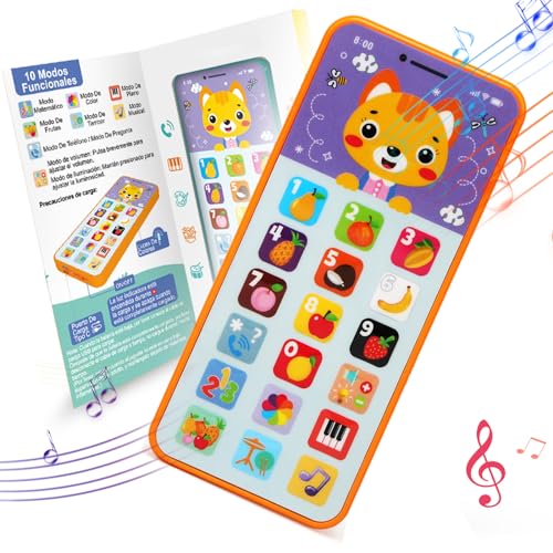 Goorder Musikspielzeug für Babys von 6–12 Monaten, Handyspielzeug für Mädchen und Jungen ab 1 Jahr mit Geräuschen und Liedern, Baby 1 Jahr Geburtstag, (Spanisch) von Goorder