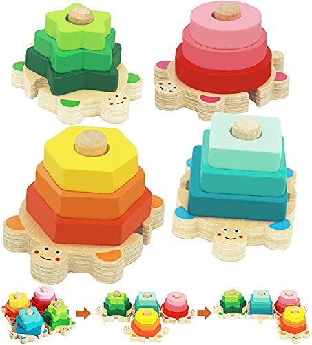 Goorder Holzspielzeug Sortierspielzeug ab 1 Jahr, Steckpuzzle Holz Montessori Spielzeug für Baby, Motorik Lernspielzeug, Farben-und Formen Sortierspiel, Geschenk für Kinder ab 2 3 Jahre von Goorder