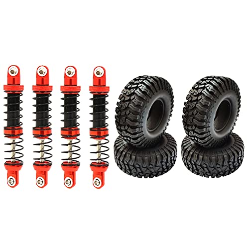 Goorvoucs 4 x 112 mm Gummireifen mit 4 Metall-Stoßdämpfern, Öl, verstellbarer Dämpfer, 80 mm Goorvoucs 4 x 112 mm Gummireifen mit 4 Metall-Stoßdämpfern, Öl, verstellbarer Dämpfer, 80 mm von Goorvoucs