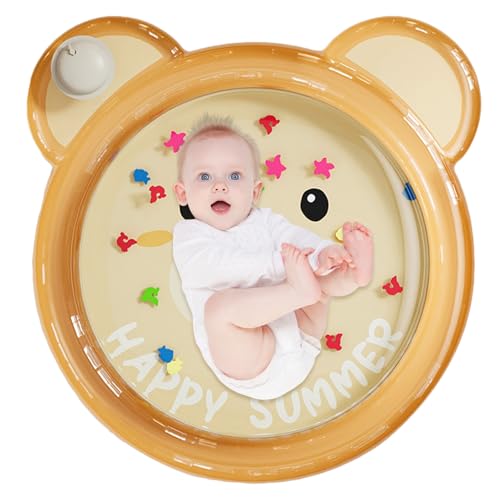 Goowafur Babywassermatte, sensorische Wassermatte - Aufblasbare Cartoon -Spielmatte für Babys | Aktivitätszentrum integrierte schwimmende Stars für Integration und frühe Bildung von Goowafur