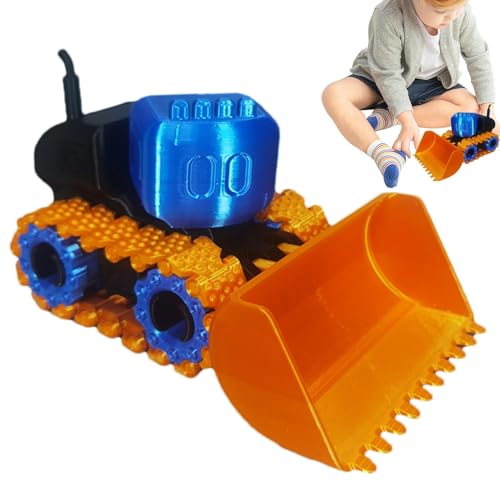 Goowafur Bulldozer-Konstruktionsspielzeug, 3D-gedrucktes Bulldozer-Spielzeug,Bulldozer-Fahrzeug für Kinder, 3D-Druck, Spielzeugornament | Sammelfiguren in Frontlader-LKW-Form für Wohnzimmer, von Goowafur