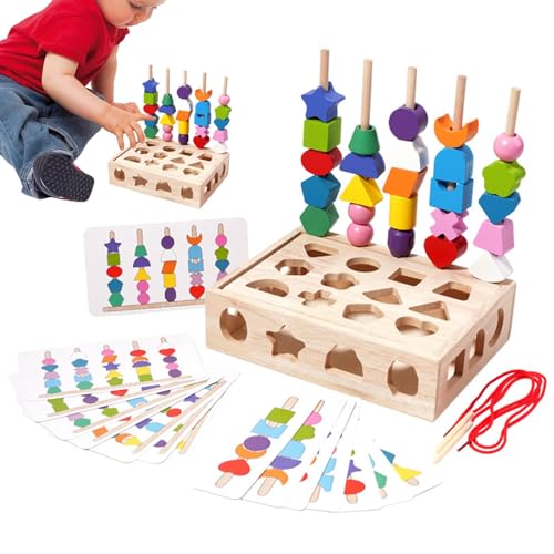 Goowafur Form-Farberkennungsblöcke, geometrische Brettpuzzles - Holzspielzeug mit passender geometrischer Form für Kinder | Früherziehungsspielzeug in lebendigen Farben für Ostern, Kindertag, von Goowafur