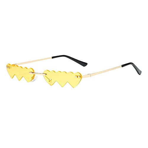 Goowafur Herzförmige Brille - Retro-Party-Sonnenbrille - Unregelmäßige Retro-Bachelorette-Sonnenbrille, rote Sonnenbrille, Rave-Brille für Geburtstagsfeier, Karnevalsfeier von Goowafur
