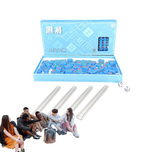 Goowafur Mahjong-Set in Reisegröße, kleines Mahjong-Set,Tragbare Mahjong-Brettspiele für Erwachsene | Tragbares Mini-Mahjong-Brettspielset für Familie, Wohnheim, Studentenwohnheim von Goowafur
