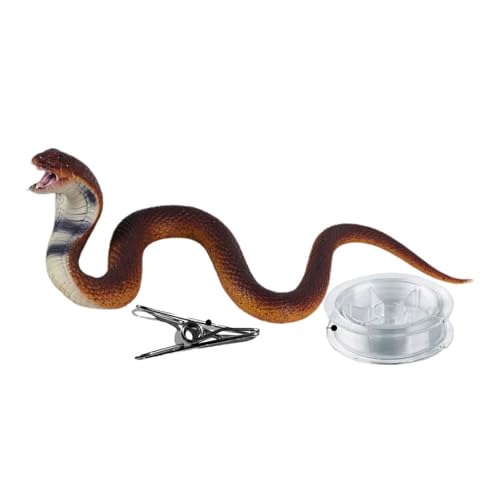 Goowafur Schlangenstreich mit Schnurclip, realistischer Schlangenstreich,Schlangenspielzeug aus Silikon - Gefälschte Tier-Requisiten, Streich-Spaßmacher für Halloween und Spukhaus-Dekoration von Goowafur