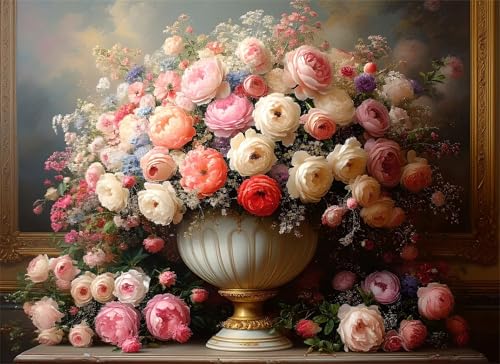 Blume Puzzle 3000 Teile, Holzpuzzles 122x81cm, Puzzle für Erwachsene und Kinder, DIY Groß Puzzelmatten, Premium Quality Klassische Wooden Jigsaw, Home Wand Dekor oder als Geschenk Mädche Retro g-213 von Gooxehuu
