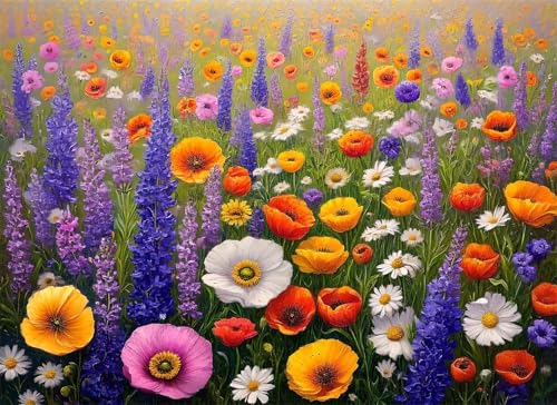 Blume Puzzle 5000 Teile, Holzpuzzles 156.5x105.5cm, Puzzle für Erwachsene und Kinder 12 Jahren, DIY Groß Puzzelmatten, Premium Quality Klassische Wooden Jigsaw, Home Wand Dekor Geschenk Farbe g-205 von Gooxehuu