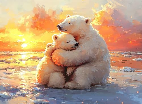 Eisbär Puzzle 120 Teile, Holzpuzzles 29.7x21cm, Puzzle für Erwachsene und Kinder, DIY Groß Puzzelmatten, Premium Quality Klassische Wooden Jigsaw, Home Wand Dekor oder als Geschenk Mädche Tier g-16 von Gooxehuu