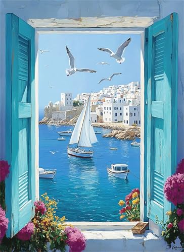 Fenster Puzzle 500 Teile, Holzpuzzles 52x38cm, Puzzle für Erwachsene und Kinder 12 Jahren, DIY Groß Puzzelmatten, Premium Quality Klassische Wooden Jigsaw, Home Wand Dekor Geschenk Landschaft g-594 Fenster Puzzle 500 Teile, Holzpuzzles 52x38cm, Puzzle für Erwachsene und Kinder 12 Jahren, DIY Groß Puzzelmatten, Premium Quality Klassische Wooden Jigsaw, Home Wand Dekor Geschenk Landschaft g-594 von Gooxehuu