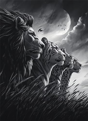 Leopard Puzzle 500 Teile, Holzpuzzles 52x38cm, Puzzle für Erwachsene und Kinder, DIY Groß Puzzelmatten, Premium Quality Klassische Wooden Jigsaw, Home Wand Dekor oder als Geschenk Mädche Löwe g-506 von Gooxehuu