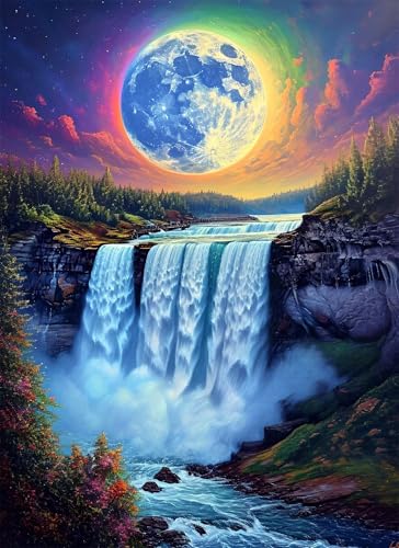 Mond Puzzle 500 Teile, Holzpuzzles 52x38cm, Puzzle für Erwachsene und Kinder 12 Jahren, DIY Groß Puzzelmatten, Premium Quality Klassische Wooden Jigsaw, Home Wand Dekor oder als Geschenk Fallen g-993 von Gooxehuu