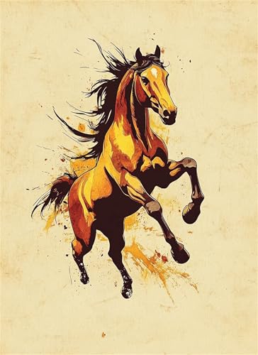 Pferd Puzzle 500 Teile, Holzpuzzles 52x38cm, Puzzle für Erwachsene und Kinder 12 Jahren, DIY Groß Puzzelmatten, Premium Quality Klassische Wooden Jigsaw, Home Wand Dekor oder als Geschenk Tier g-884 von Gooxehuu