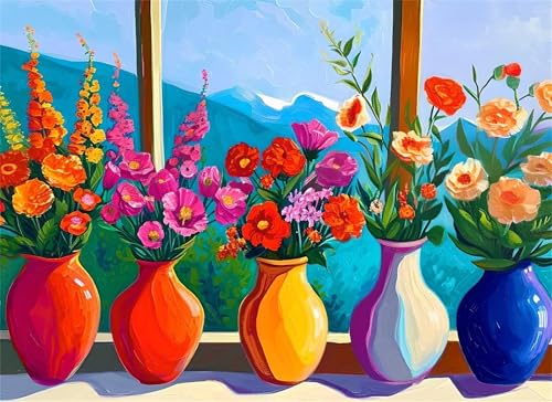 Puzzle 200 Teile Fensterbank Puzzle Erwachsene, Holzpuzzle Klassische Puzzles Vase Jigsaw Puzzles für Erwachsene und Kinder, Clevere Rätsel Wooden Jigsaw, Geschicklichkeitsspiel für die Ganze g-67 von Gooxehuu