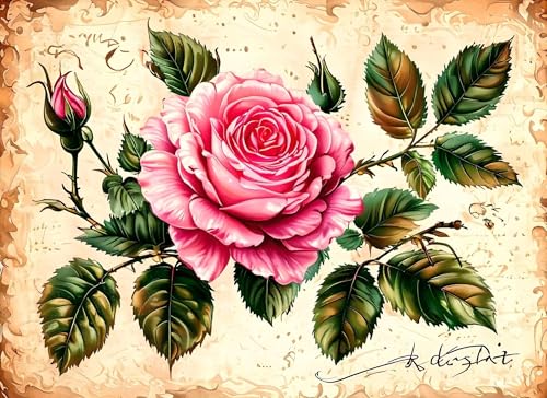 Puzzle 200 Teile Retro Puzzle Erwachsene, Holzpuzzle Klassische Puzzles Rose Jigsaw Puzzles für Erwachsene und Kinder, Clevere Rätsel Wooden Jigsaw, Geschicklichkeitsspiel für die Ganze Familie g-142 von Gooxehuu