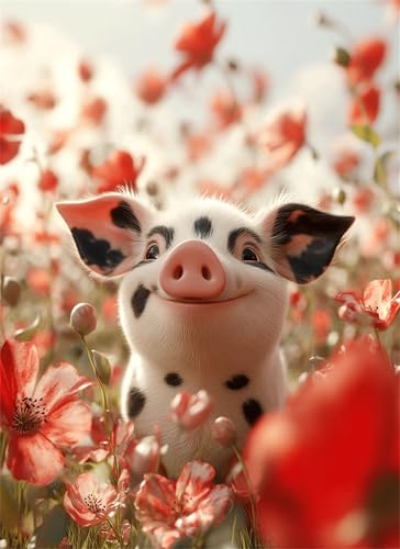 Puzzle 2000 Teile Blume Puzzle Erwachsene, Holzpuzzle Klassische Puzzles Schwein Jigsaw Puzzles für Erwachsene Kinder, Clevere Rätsel Wooden Jigsaw, Geschicklichkeitsspiel für die Ganze Familie g-815 von Gooxehuu