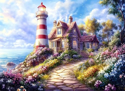 Puzzle 2000 Teile Leuchtturm Puzzle Erwachsene, Holzpuzzle Klassische Puzzles Garten Jigsaw Puzzles für Erwachsene und Kinder, Clevere Rätsel Wooden Jigsaw, Geschicklichkeitsspiel für die Ganze g-73 von Gooxehuu