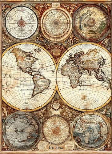 Puzzle 2000 Teile Retro Puzzle Erwachsene, Holzpuzzle Klassische Puzzles Karte Jigsaw Puzzles für Erwachsene Kinder, Clevere Rätsel Wooden Jigsaw, Geschicklichkeitsspiel für die Ganze Familie g-712 von Gooxehuu