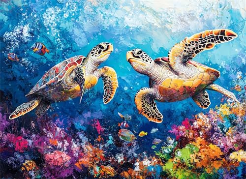 Puzzle 2000 Teile Tier Puzzle Erwachsene, Holzpuzzle Klassische Puzzles Meeresschildkröten Jigsaw Puzzles für Erwachsene, Clevere Rätsel Wooden Jigsaw, Geschicklichkeitsspiel für Ganze Familie g-92 von Gooxehuu