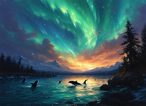Puzzle 4000 Teile Aurora Puzzle Erwachsene, Holzpuzzle Klassische Puzzles Delphin Jigsaw Puzzles für Erwachsene und Kinder, Clevere Rätsel Wooden Jigsaw, Geschicklichkeitsspiel für die Ganze g-263 Puzzle 4000 Teile Aurora Puzzle Erwachsene, Holzpuzzle Klassische Puzzles Delphin Jigsaw Puzzles für Erwachsene und Kinder, Clevere Rätsel Wooden Jigsaw, Geschicklichkeitsspiel für die Ganze g-263 von Gooxehuu