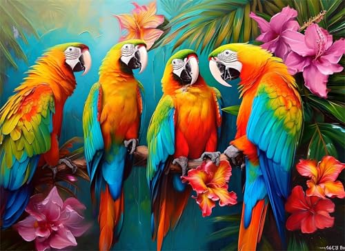 Puzzle 4000 Teile Blume Puzzle Erwachsene, Holzpuzzle Klassische Puzzles Papagei Jigsaw Puzzles für Erwachsene Kinder, Clevere Rätsel Wooden Jigsaw, Geschicklichkeitsspiel für die Ganze Familie g-246 von Gooxehuu