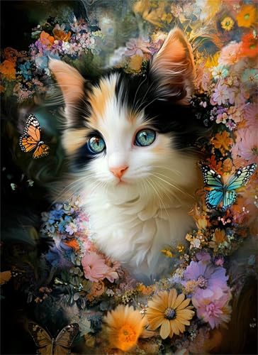 Puzzle 4000 Teile Katze Puzzle Erwachsene, Holzpuzzle Klassische Puzzles Blume Jigsaw Puzzles für Erwachsene Kinder, Clevere Rätsel Wooden Jigsaw, Geschicklichkeitsspiel für die Ganze Familie g-890 von Gooxehuu