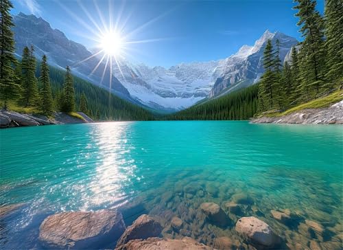 Puzzle 4000 Teile See Puzzle Erwachsene, Holzpuzzle Klassische Puzzles Landschaft Jigsaw Puzzles für Erwachsene und Kinder, Clevere Rätsel Wooden Jigsaw, Geschicklichkeitsspiel für die Ganze g-175 von Gooxehuu
