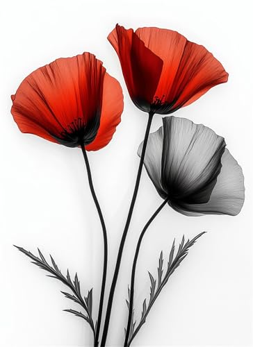 Puzzle 80 Teile Rot Puzzle Erwachsene, Holzpuzzle Klassische Puzzles Mohn Jigsaw Puzzles für Erwachsene und Kinder, Clevere Rätsel Wooden Jigsaw, Geschicklichkeitsspiel für die Ganze Familie g-747 von Gooxehuu