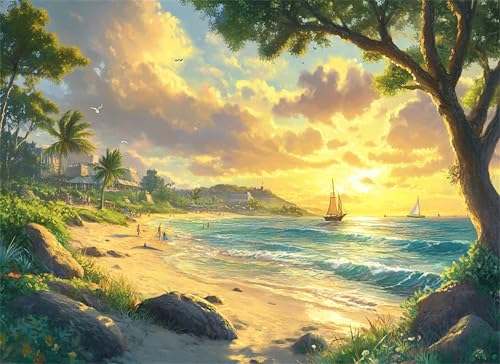 Strand Puzzle 5000 Teile, Holzpuzzles 156.5x105.5cm, Puzzle für Erwachsene und Kinder 12 Jahren, DIY Groß Puzzelmatten, Premium Quality Klassische Wooden Jigsaw, Home Wand Dekor Sonnenuntergang g-165 Strand Puzzle 5000 Teile, Holzpuzzles 156.5x105.5cm, Puzzle für Erwachsene und Kinder 12 Jahren, DIY Groß Puzzelmatten, Premium Quality Klassische Wooden Jigsaw, Home Wand Dekor Sonnenuntergang g-165 von Gooxehuu