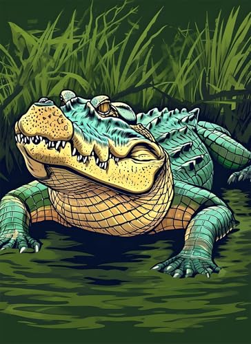 Tier Puzzle 3000 Teile, Holzpuzzles 122x81cm, Puzzle für Erwachsene und Kinder 12 Jahren, DIY Groß Puzzelmatten, Premium Quality Klassische Wooden Jigsaw, Home Wand Dekor Geschenk Krokodil g-624 von Gooxehuu