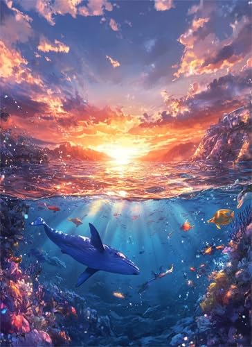Tier Puzzle 500 Teile, Holzpuzzles 52x38cm, Puzzle für Erwachsene und Kinder 12 Jahren, DIY Groß Puzzelmatten, Premium Quality Klassische Wooden Jigsaw, Home Wand Dekor oder Geschenk Mädche Hai g-676 Tier Puzzle 500 Teile, Holzpuzzles 52x38cm, Puzzle für Erwachsene und Kinder 12 Jahren, DIY Groß Puzzelmatten, Premium Quality Klassische Wooden Jigsaw, Home Wand Dekor oder Geschenk Mädche Hai g-676 von Gooxehuu