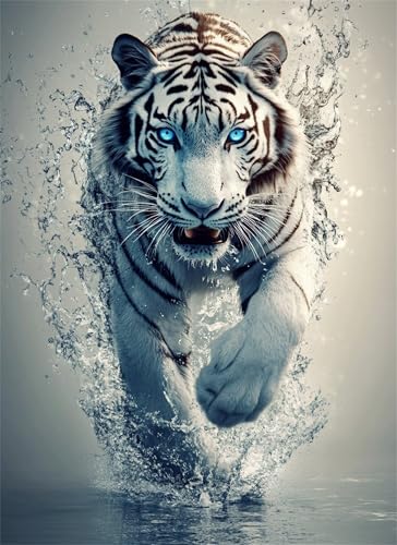 Tiger Puzzle 1500 Teile, Holzpuzzles 87x57cm, Puzzle für Erwachsene und Kinder 12 Jahren, DIY Groß Puzzelmatten, Premium Quality Klassische Wooden Jigsaw, Home Wand Dekor oder als Geschenk Tier g-849 von Gooxehuu