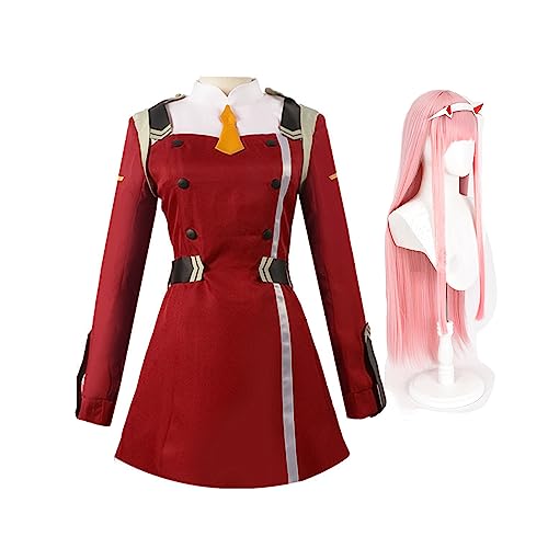 02/Zero Two Cosplay Kostüm Zero Two Cosplay Bodysuit für Mädchen Frauen Anime 02 Rollenspiel Rote Uniform für Halloween Karneval Party von Gooyeh